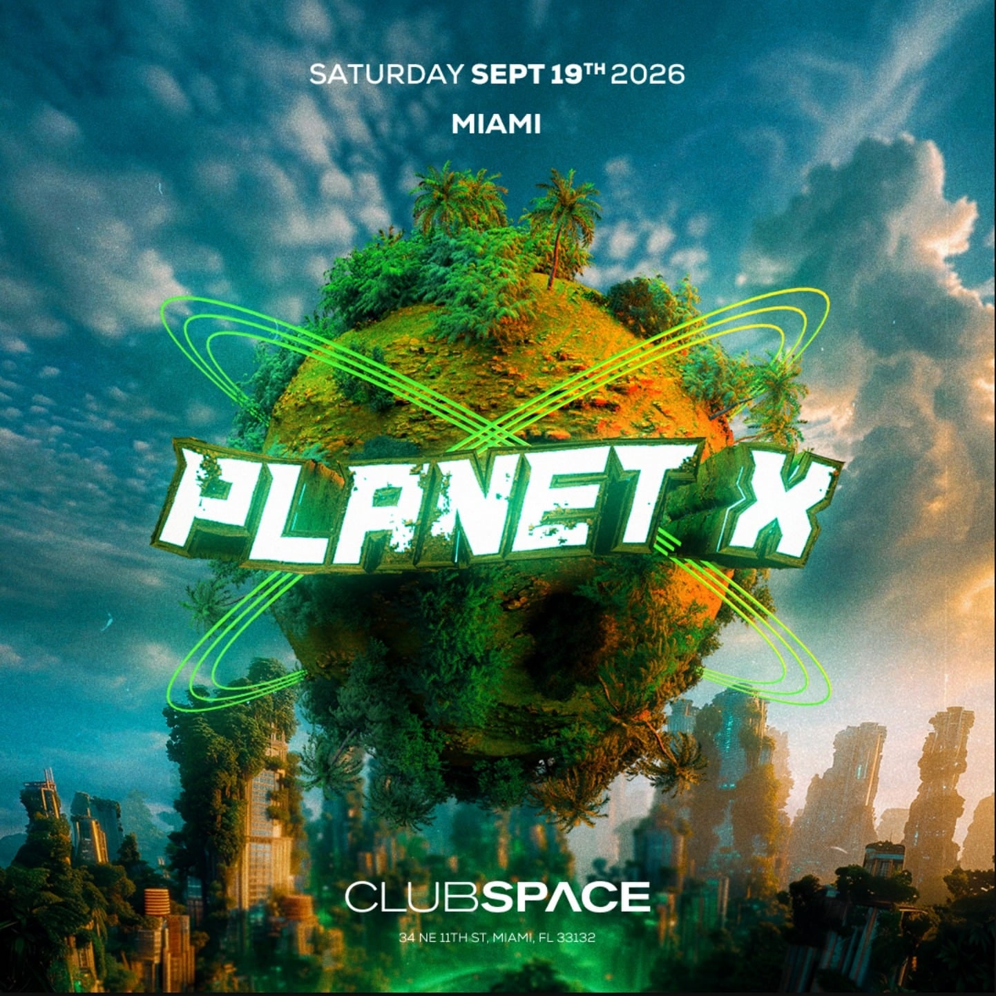 Planet X Space Miami poster — Ben Sterling, Miami, 19 September 2026